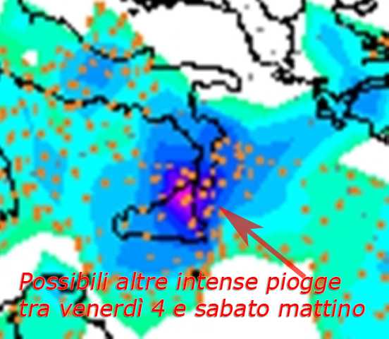 Possibili violente precipitazioni tra venerdì e sabato