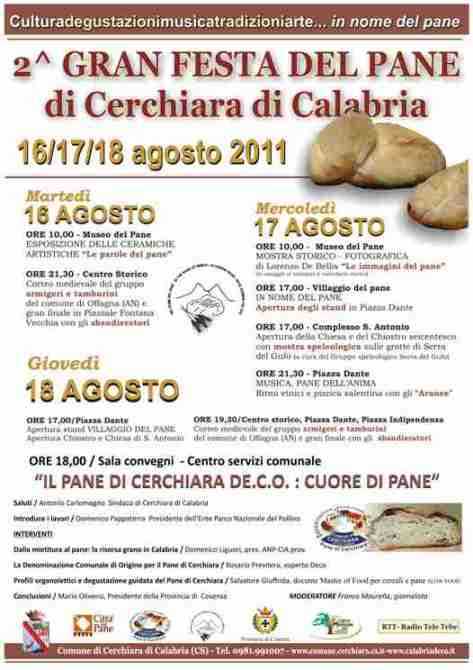 La seconda “Gran festa del pane” a Cerchiara dal 16 al 18 agosto