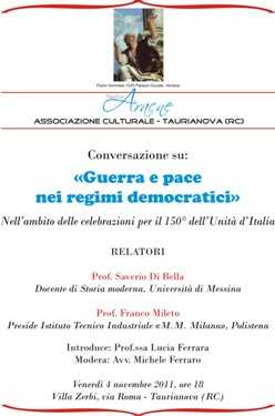 “Guerra e pace nei regimi democratici”