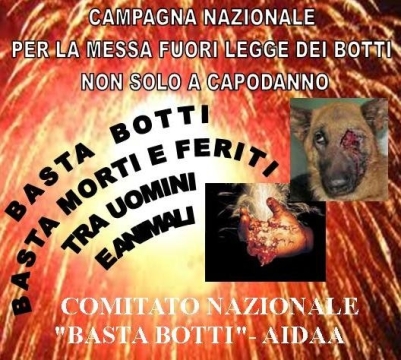 Nasce il comitato nazionale permanente “Basta botti”