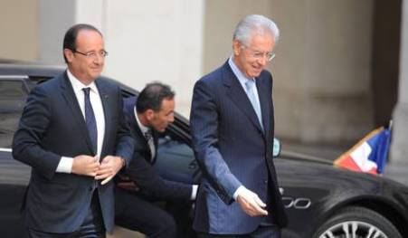 Hollande a Roma incontra Monti