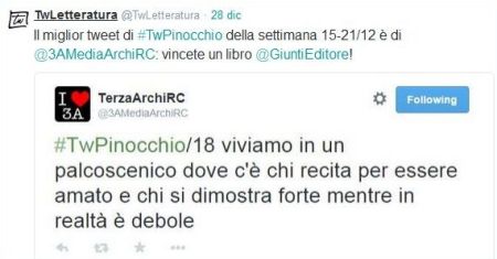 Un tweet pirandelliano premia gli alunni di Archi Primi in Italia nel progetto di riscrittura online #TwPinocchio promosso da TwLetteratura. La dirigente Corrado: «Un riconoscimento che conferma l’efficacia del percorso intrapreso» 