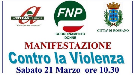 “Ritorna insieme si può”, a Rossano una manifestazione contro la violenza Sabato 21 marzo, appuntamento fissato alle ore 10:30 nella Villa Comunale “A. De Falco” di Rossano