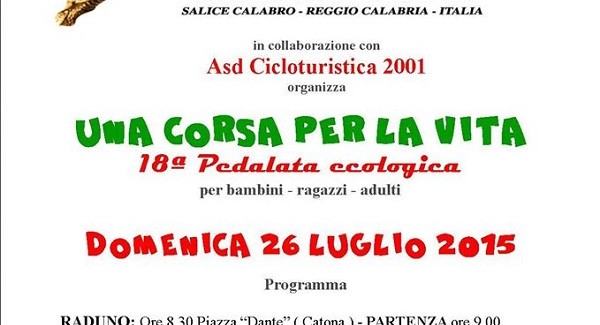 Domenica per le vie di Reggio “Una corsa per la vita” Pedalata ecologica organizzata dall’Associazione Nuova Solidarietà