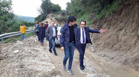 Catanzaro, Bruno nei territori colpiti dall’alluvione Preso l’impegno di avviare i lavori per ripristinare la  viabilità sulla Strada provinciale 149