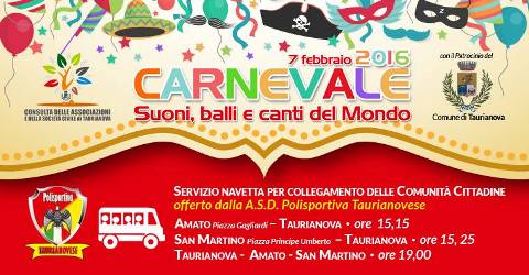 Carnevale Taurianova, garantito il servizio navetta Ecco gli orari