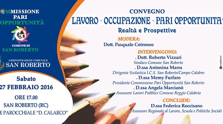 San Roberto, convegno su lavoro ed occupazione Marcianò e Roccisano tra i relatori