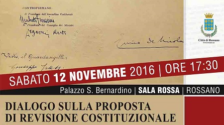 Rossano, giuristi a confronto sul referendum Sabato 12 a S.Bernardino evento promosso dal comitato Sibaritide per il Sì