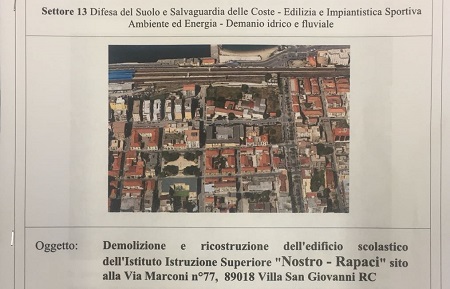 Interventi all’edificio scolastico “Nostro-Repaci” di Villa Approvato con delibera il progetto di fattibilità relativo all’azione di demolizione e ricostruzione dell'istituto