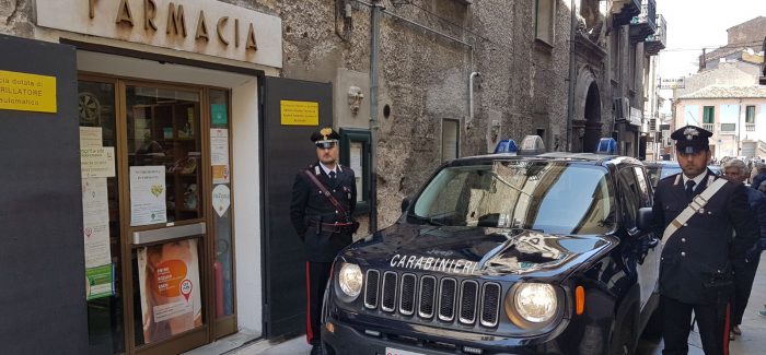 Ruba incasso della farmacia: arrestato dai Carabinieri Il fatto si è verificato a Longobucco, in provincia di Cosenza 