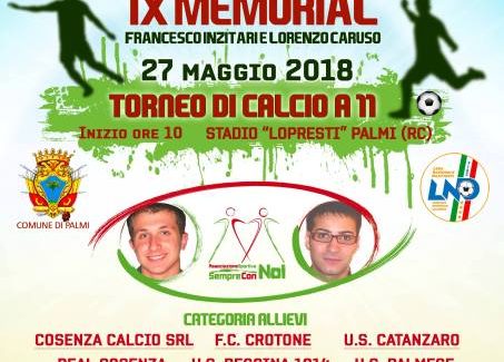 Al via memorial “Francesco Inzitari-Lorenzo Caruso” L'evento, organizzato dall’associazione sportiva “Sempre con Noi”, si terrà domenica a Palmi