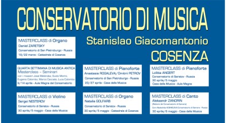 Partito il Maggio International Masterclasses 2018 Manifestazione organizzata dal Conservatorio di Musica di Cosenza