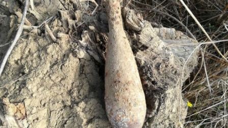 Rinvenuto ordigno bellico inesploso in terreno agricolo Disposta l'interdizione dell'area