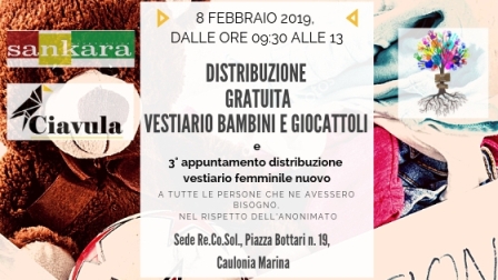 Caluonia, distribuzione vestiario e giocattoli a bambini Attività di solidarietà a favore delle persone con difficoltà economiche 