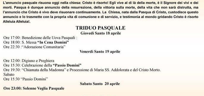 Seminara, torna l’ “Affruntata” La suggestiva processione di Pasqua è organizzata dalle antiche Confraternite sotto la guida spirituale di don Mino Ciano