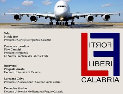 Convegno sul “Sistema aeroportuale regionale” L'incontro si terrà Lunedì 28 ottobre 2019 alle ore 17:00 nella Sala Monteleone di Palazzo Campanella (palazzo della Regione)