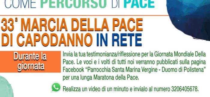 Giornata mondiale della pace, a Polistena la  33esima Marcia della Pace di Capodanno in rete Si svolgerà il 1 gennaio 2021 