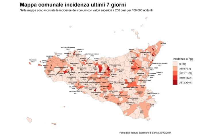 Covid, in Sicilia +44% di casi rispetto alla scorsa settimana