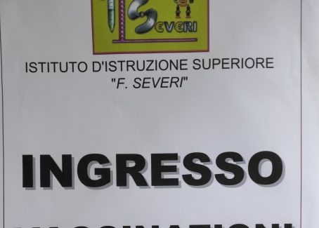 L’I.I.S. “F.Severi” di Gioia Tauro ha aderito alla campagna vaccinale straordinaria promossa dalla Regione Calabria Oggi e domani,dalle 9:00 alle 14:00, i piccoli studenti saranno accolti dal personale medico ed infermieristico, inviato dai rispettivi Ordini professionali