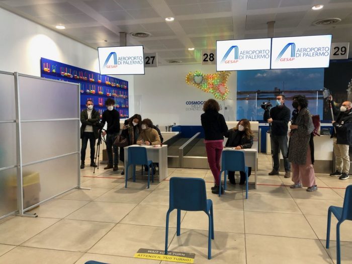 Attivato Hub vaccinale all’Aeroporto di Palermo