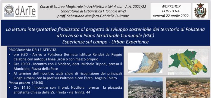 Approvazione Piano Strutturale Comunale Polistena Venerdi 22 aprile workshop con gli studenti della facoltà di Architettura