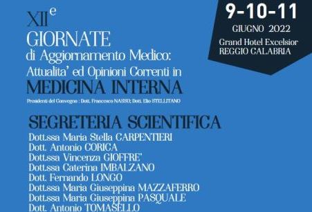 Reggio Calabria, XII Giornale di aggiornamento medico: Attualità ed opinioni correnti Presidenti del Convegno, Dott. Francesco Nasso e Dott. Elio Stellitano. All'interno la BROCHURE del Convegno