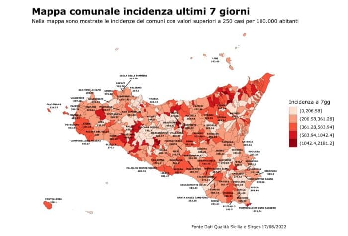 Covid, in Sicilia in calo i contagi e le nuove ospedalizzazioni