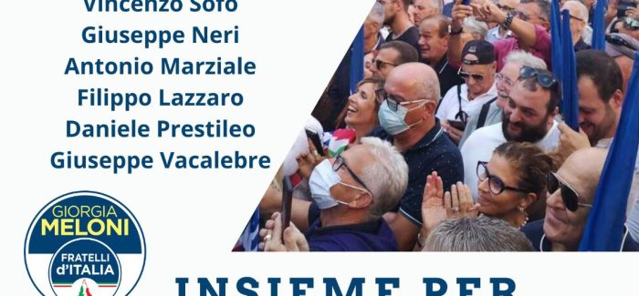 Taurianova,  oggi alle 18,00 lo stato maggiore calabrese di Fratelli d’Italia Piazza mercato 