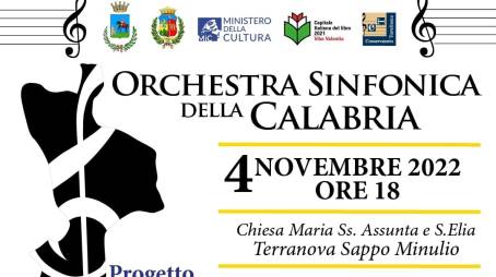 Terranova Sappo Minulio, “Orchestra sinfonica della Calabria”. Locandina Il 4 novembre l'evento presso la Chiesa Maria SS. Assunta e S. Elia alle ore 18