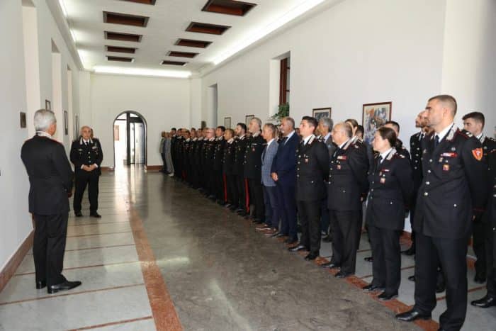 Generale Castello in visita di commiato al Comando provinciale Carabinieri di Palermo