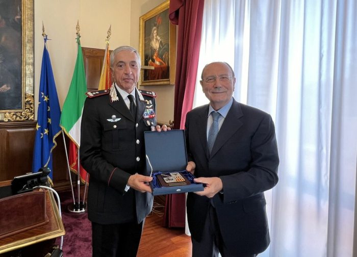 Schifani riceve il generale Spina, neo Comandante dei Carabinieri Sicilia