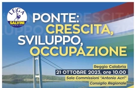 Saccomanno (Lega): “Il ponte al centro del Mezzogiorno e dell’Italia” Sabato presso il Consiglio Regionale grande iniziativa che vede assieme la Calabria e la Sicilia, in un abbraccio culturale, economico e di sviluppo