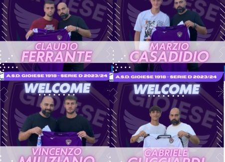 La Asd Gioiese 1918 ingaggia quattro calciatori Raggiunto l'accordo per assicurarsi le prestazioni sportive di Vincenzo Miliziano, Claudio Ferrante, Gabriele Gucciardi e Marzio Casadidio