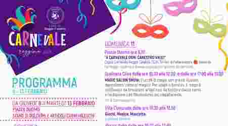 Il programma del Carnevale Reggino con momento clou il Galà di lunedì 12 febbraio al Teatro Cilea Sei giorni ricchi di momenti di animazione e di aggregazione caratterizzeranno il Carnevale reggino, promosso dall'Amministrazione comunale in collaborazione con le associazioni della Città