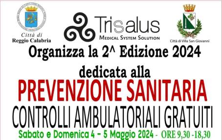 Presentazione della seconda edizione delle Giornate della prevenzione sanitaria Si terrà venerdì 3 maggio alle ore 10:30 nel Salone ITALO FALCOMATA’ del Comune di Reggio Calabria