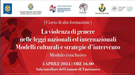 Taurianova, domani convegno contro la violenza di genere Si terrà alle ore 16 presso la sala consiliare. Locandina