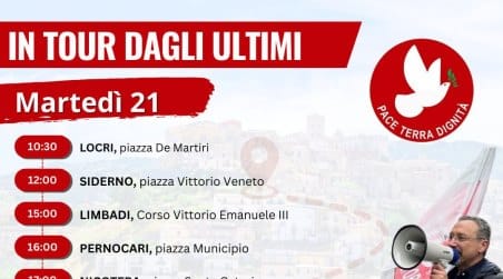 Lista Santoro, Pedicini (MET): “Al via in Calabria il nostro tour tra gli ultimi del Sud” Da Locri a Limbadi, l'europarlamentare e segretario del Movimento Equità Territoriale e la vittima di 'ndrangheta Sara Scarpulla incontreranno i cittadini dei comuni più emarginati della regione