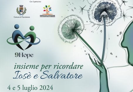 Taurianova, “9Hope – Insieme per ricordare Iosè e Salvatore”, il 4 e 5 luglio. IL PROGRAMMA Il 5 luglio si terrà la "Partita del cuore" alle ore 19 organizzata "Gli amici del lupo - Ciccio Zerbi"