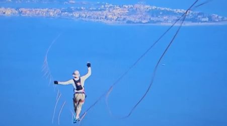 Jaan Roose e l’attraversamento dello Stretto di Messina su una slackline, c’è stata una caduta a 80 metri dal traguardo Il record del mondo non è valido. La traversata è stata completata in meno di tre ore