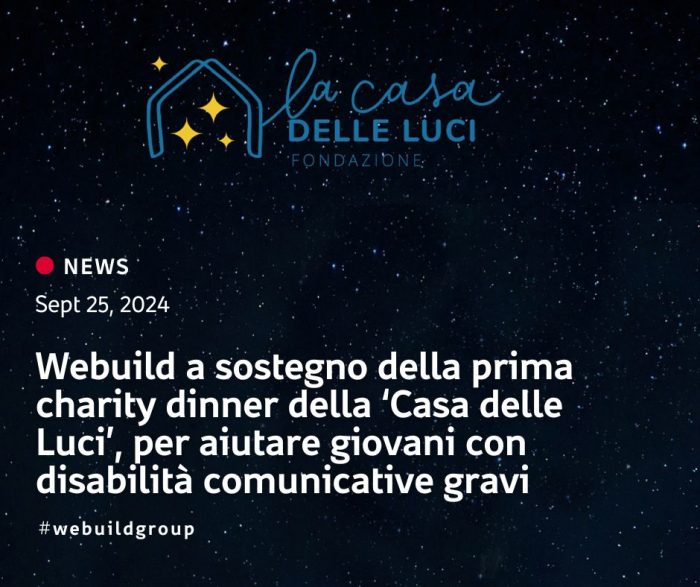 Milano, Webuild sostiene la prima charity dinner della “Casa delle Luci”