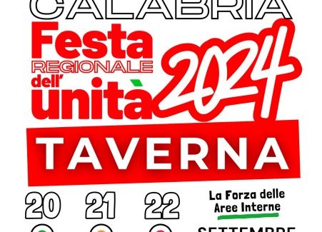 Festa dell’Unità regionale, durante la tre giorni di Taverna si alternerà gran parte del gruppo dirigente nazionale Il programma prevede l'apertura del villaggio democratico per venerdì 20 settembre, alle ore 16.00, alla presenza del segretario regionale, Nicola Irto. Seguirà il dibattito "La partecipazione democratica ed il finanziamento pubblico della Politica nell'era digitale"