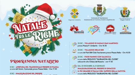 Varato il cartellone “Natale tra le Righe”, gastronomia e presepi che arricchiscono la Capitale del Libro Così cultura e socializzazione fanno diventare Taurianova meta nelle festività              