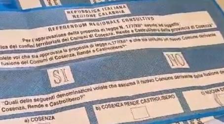 Il referendum per la “Città unica” registra una bassa partecipazione, ma vince il “No” con un elettore su quattro Si chiedeva se si condividesse l'unità tra Cosenza, Rende e Castrolibero